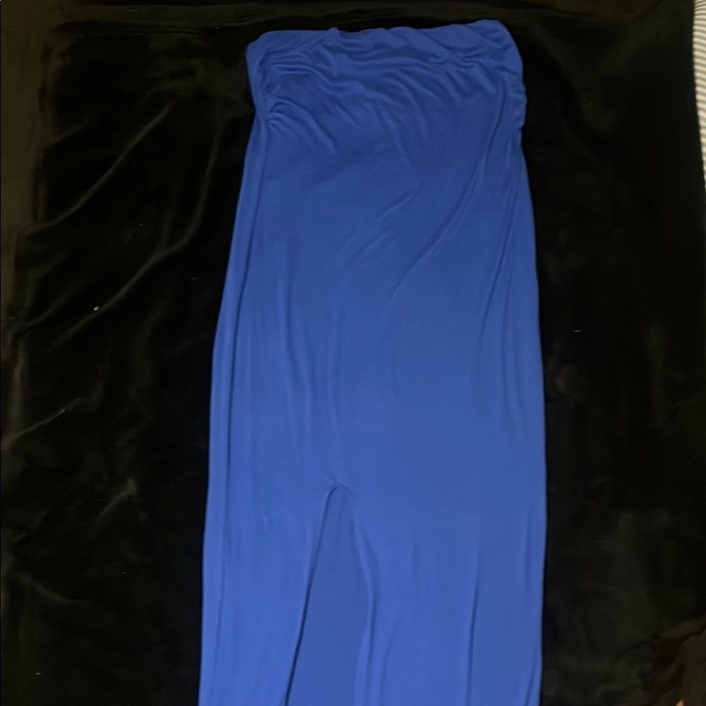 Elegant Blue Strapless Dress
